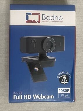 Bodno Full HD Webcam and Microphone with 360 Rotation - Black (Unopened)